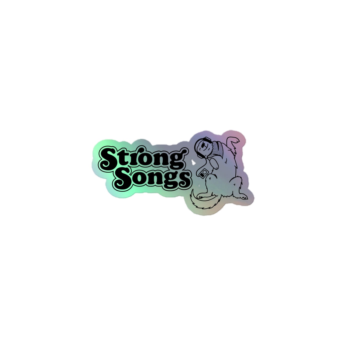 Strong Dog Holographic Sticker