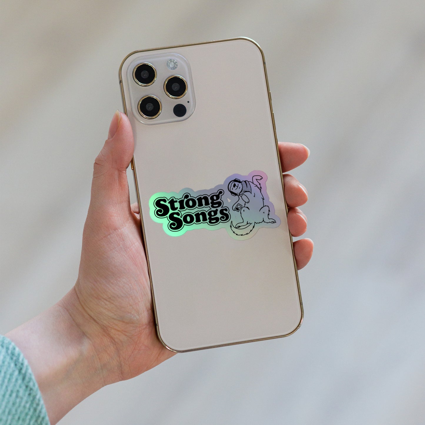 Strong Dog Holographic Sticker