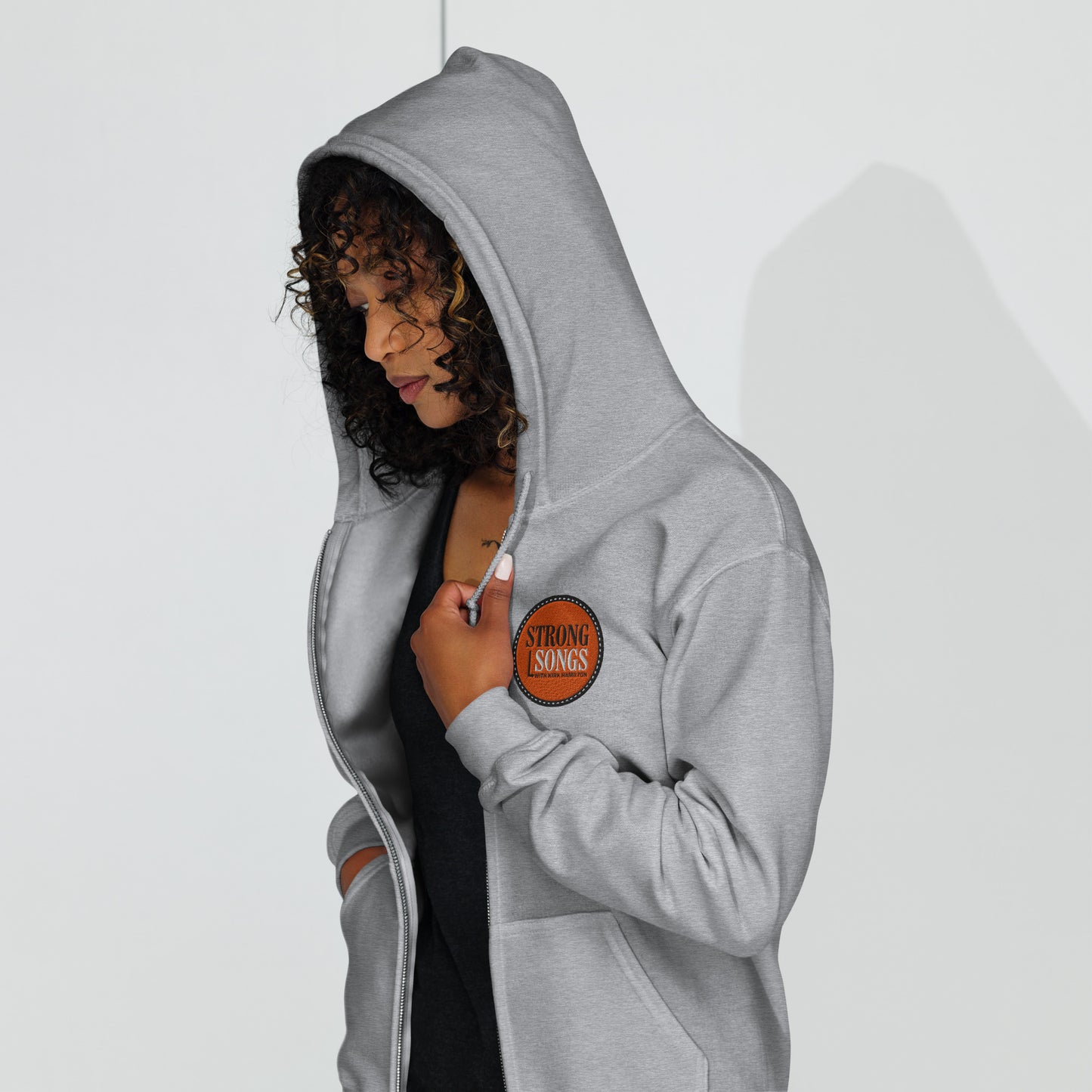 Embroidered Logo Zip Hoodie