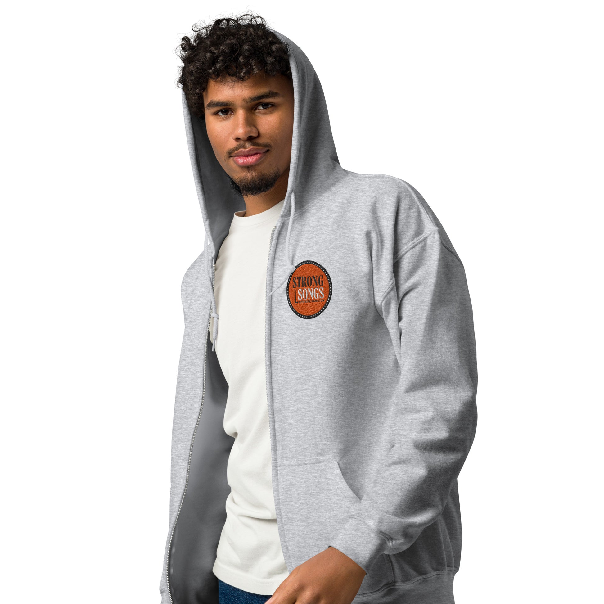 Embroidered Logo Zip Hoodie