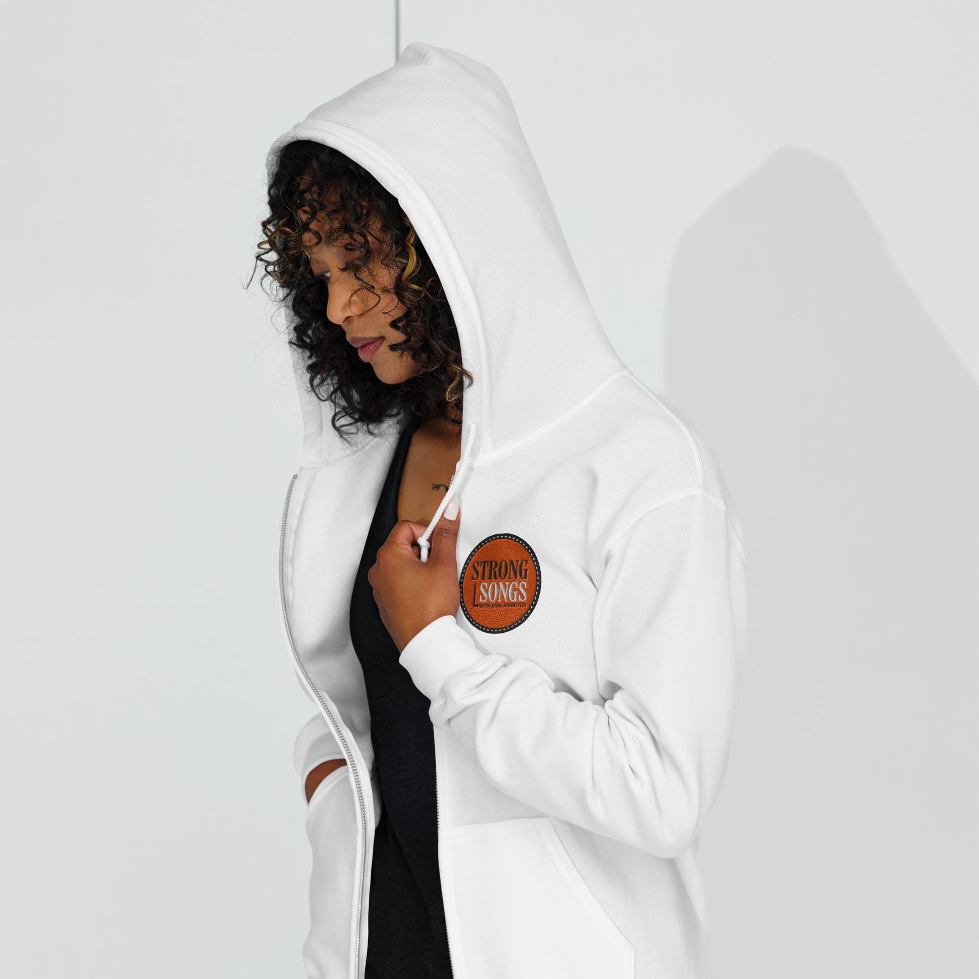 Embroidered Logo Zip Hoodie